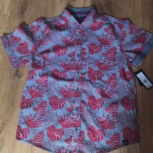 Short sleeve Kenneth Cole button down shirt. Size 10